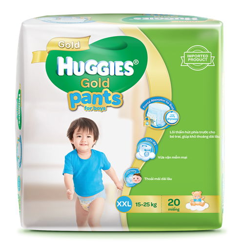 Bán Tã - Bỉm quần Huggies Gold bé trai XXL20 (15-25kg)