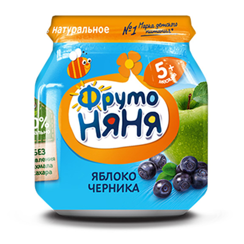 Bán Dinh dưỡng đóng lọ Fruto trái cây nghiền vị táo và việt quất (100g)
