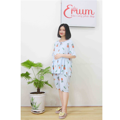 Bán Bộ bầu lửng tole in trái cây xanh lá Emum
