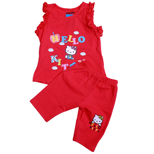 Bán Bộ quần áo sát nách bé gái in hình Kitty (1-5T)