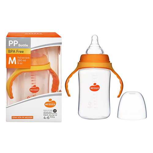 Bán Bình sữa PP Wesser cổ rộng 260ml