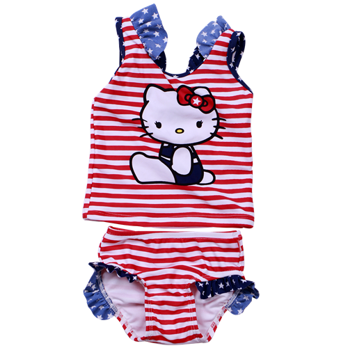 Bán Bộ bơi hai mảnh hello kitty kẻ sọc ngang