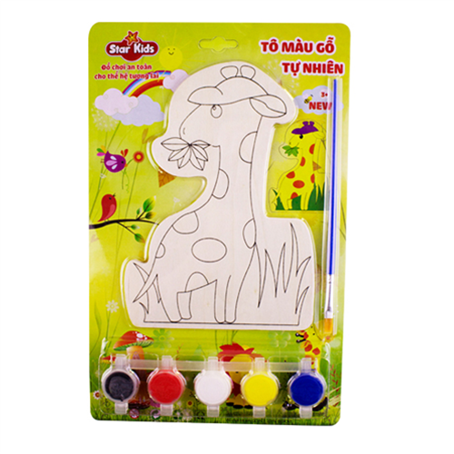 Bán Bộ tô màu gỗ tự nhiên Star Kids K204 - hươu cao cổ