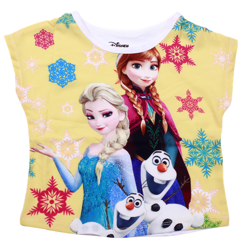 Bán Áo bé gái in 3D Frozen màu vàng