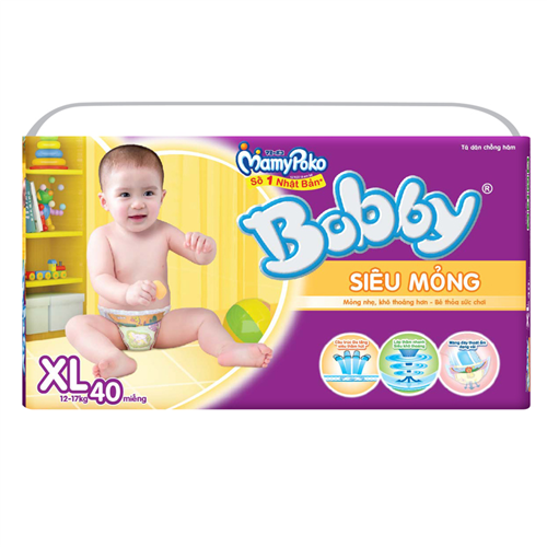 Bán Tã - bỉm dán Bobby XL40 (siêu mỏng)