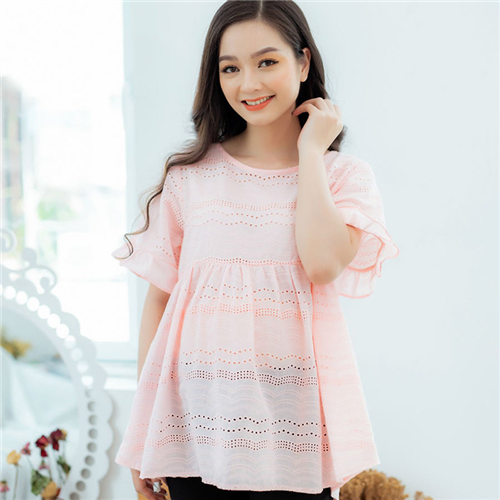 Bán Áo bầu kate đục lỗ hồng Emum