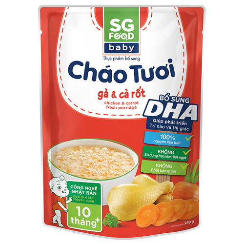Bán Cháo tươi Baby SG Food - Gà, cà rốt 240g (10M+)