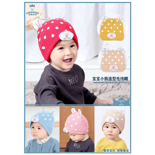 Bán Mũ len mèo chấm bi M34 (6M+)