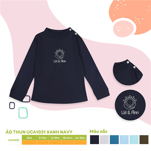 Bán Áo thun cổ cao tay dài Uri&Finn UCA1031 (Xanh Navy)