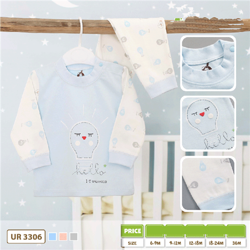 Bán Bộ dài tay cài vai họa tiết bóng đèn Uala UR3306