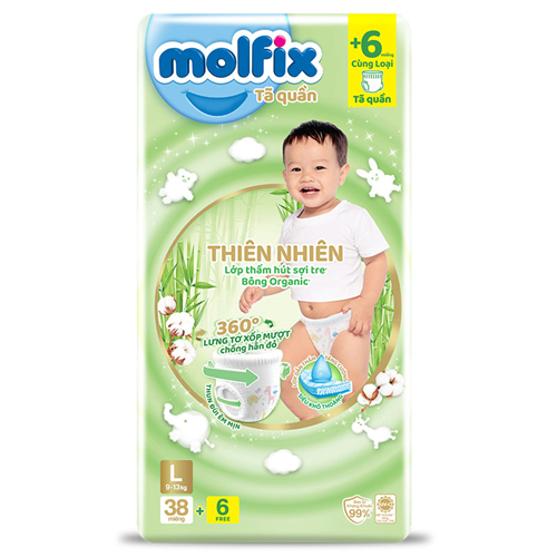 Bán Tã - Bỉm quần Molfix L38 cho bé từ 9-13kg