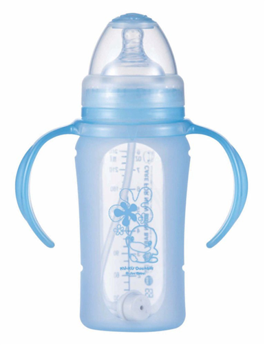 Bán Bình sữa KuKu có tay cầm - Silicone mềm (240ml)