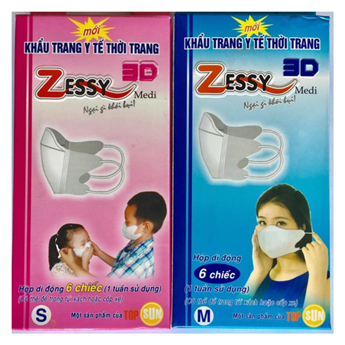 Bán Khẩu trang y tế thời trang 3D Zessy (6c/hộp)