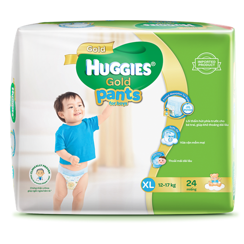 Bán Tã - Bỉm quần Huggies Gold bé trai XL24 (12-17kg)
