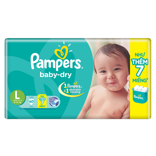 Bán Tã - bỉm dán Pampers L60 (9-14kg)
