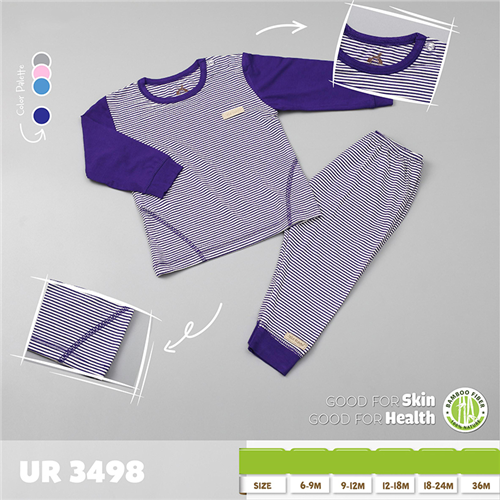 Bán Bộ dài tay cài vai sợi tre kẻ nhỏ Uala UR3498