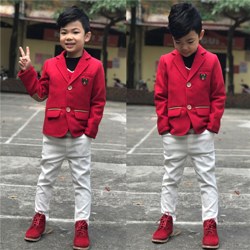 Bán Áo vest dạ bé trai tay đáp (2-7T)