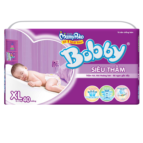Bán Tã - bỉm dán Bobby XL40 (siêu thấm)