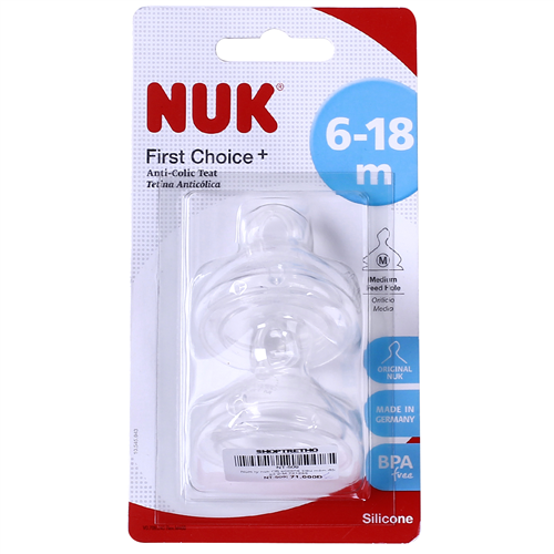 Bán Bộ 2 núm ty silicone Nuk NU66059 S2 - M (6-18M)