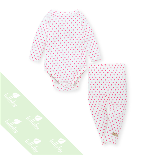 Bán Body cộc kèm quần dài Lullaby NH15-18 (trắng chấm bi)