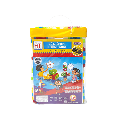 Bán Đồ chơi xếp hình khối mầm non nhỏ HT7817 (55 chi tiết)