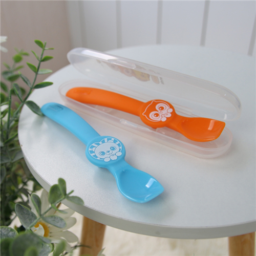 Bán Set 2 thìa ăn dặm silicon Edison hình cú, sư tử