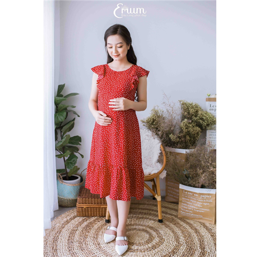 Bán Đầm bầu nhún bèo bi đỏ Emum