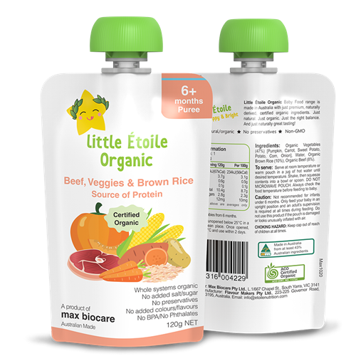 Bán Thực phẩm dinh dưỡng hữu cơ Little Étoile gạo lứt, rau củ & bò