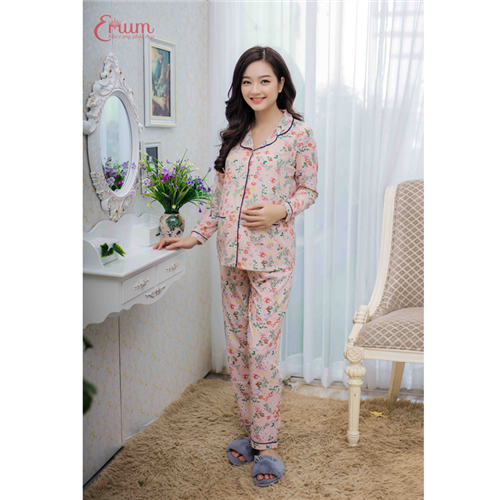 Bán Bộ bầu pyjama tay dài màu da Emum