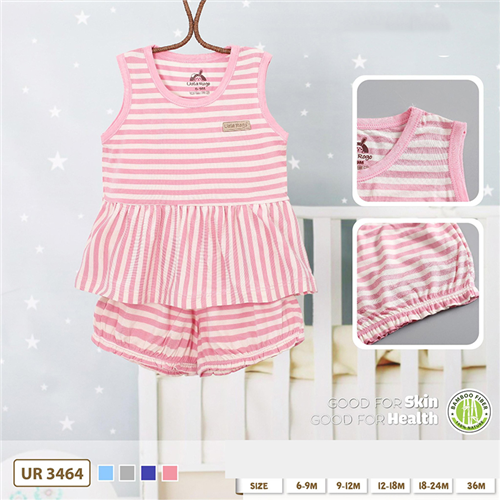 Bán Bộ ba lỗ vải Bamboo kẻ ngang Uala UR3464