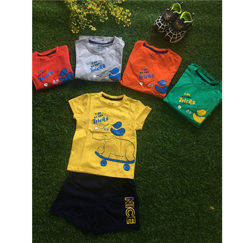 Bán Bộ quần áo cộc tay bé trai in cún kute (1-5T)