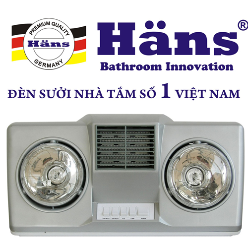 Bán Đèn sưởi nhà tắm HANS 2 bóng thổi gió nóng