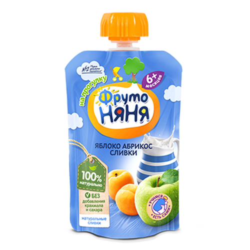 Bán Trái cây nghiền vị táo, mơ và kem tươi Fruto Nyanya (90g)