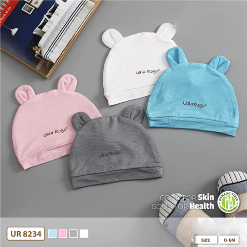 Bán Mũ sơ sinh bamboo trơn mới Uala UR8234 (0-6M)