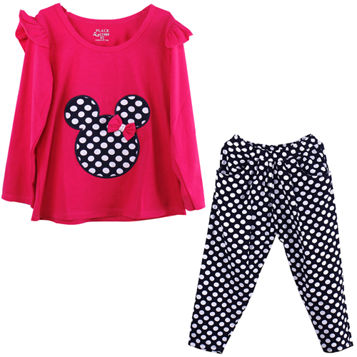 Bán Bộ đồ cotton bé gái đáp tai thỏ TE0709 (1-8T)