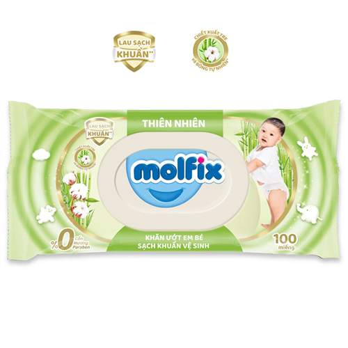 Bán Khăn ướt Molfix thiên nhiên (100 tờ)