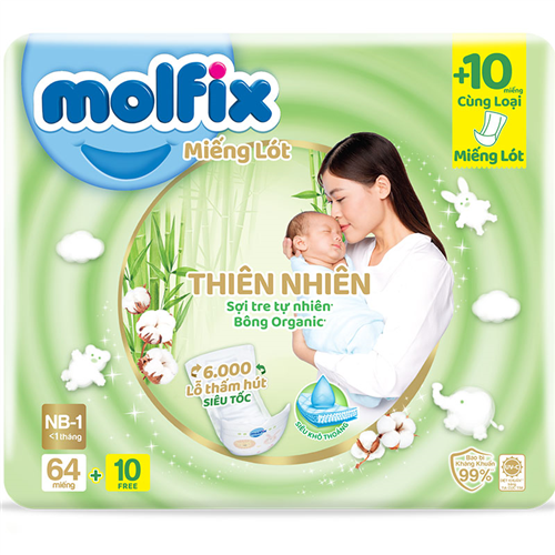 Bán Miếng lót Molfix Newborn 1 64 miếng