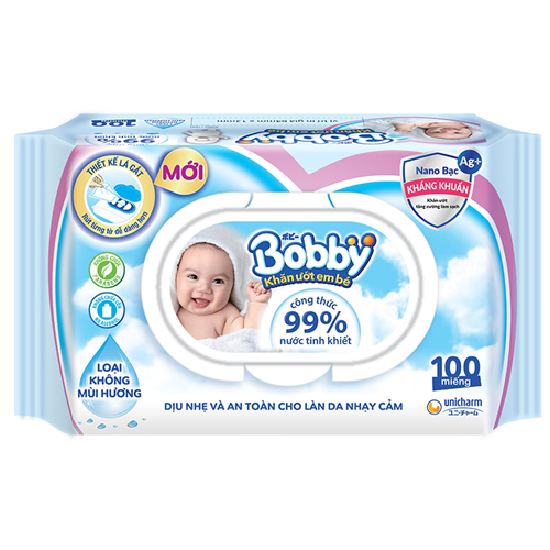 Bán Giấy ướt Bobby xanh 100 tờ