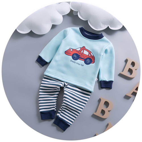 Bán Bộ quần áo nỉ lót bông in hình bé trai (2-5T)