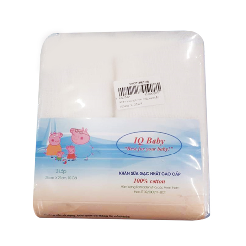 Bán Khăn sữa Nhật cao cấp IQ Baby 3 lớp 25x27cm
