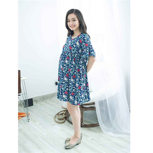 Bán Đầm bầu xếp li dây đan in hoa Emum