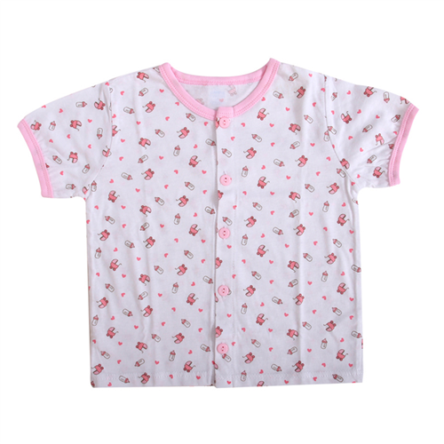 Bán Áo sơ sinh cộc tay Miomio in hình (hồng)