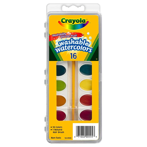 Bán Bộ màu nước vỉ 16 màu (tẩy rửa được) - Crayola 5305552007