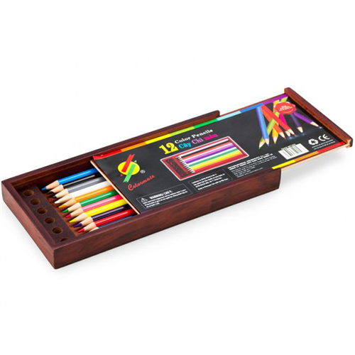 Bán Hộp gỗ 12 cây bút chì màu thường Colormate