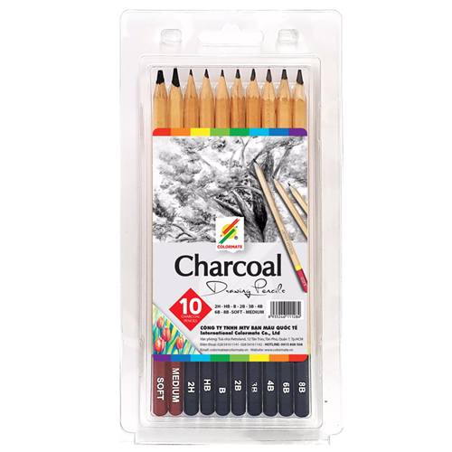 Bán Hộp nhựa 10 cây chì phác thảo thân gỗ Artist MS-10