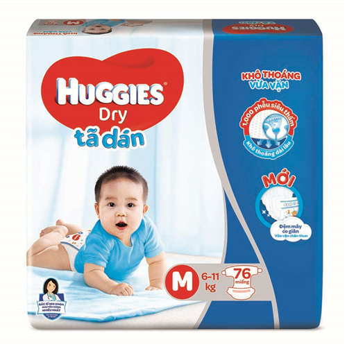 Bán Tã - bỉm dán Huggies M76 (6-11kg)