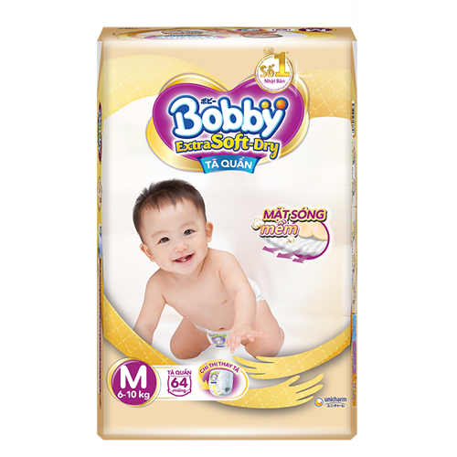 Bán Tã Bỉm quần Bobby Extra Soft Dry M64 (6-10kg)