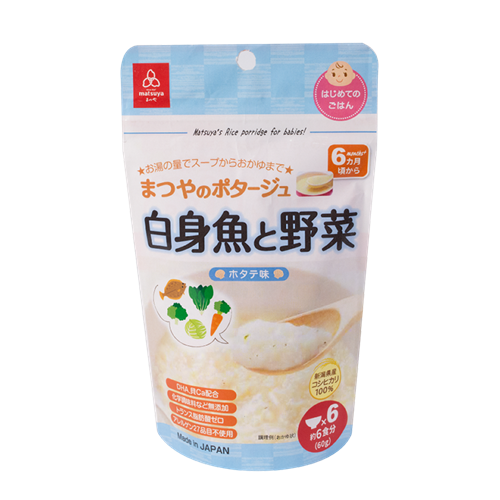 Bán Cháo gạo Koshihikari vị sò điệp với thịt trắng và rau Matsuya 60g (6M+)