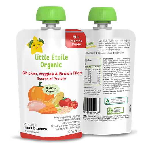 Bán Thực phẩm dinh dưỡng hữu cơ Little Étoile gạo lứt, gà và rau củ