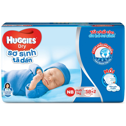 Bán Bỉm - Tã dán sơ sinh Huggies NB58